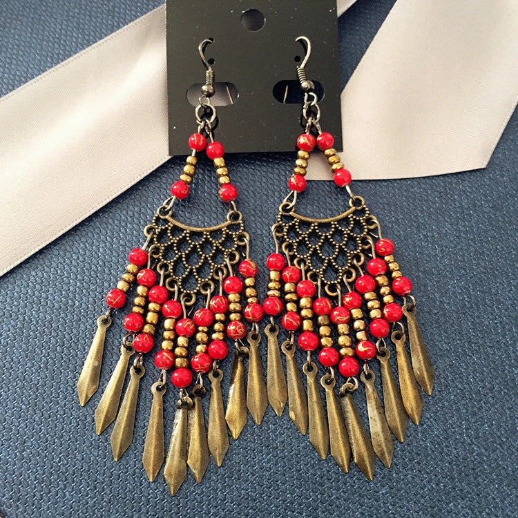 Wholesale Vintage Tassels Alloy Earrings