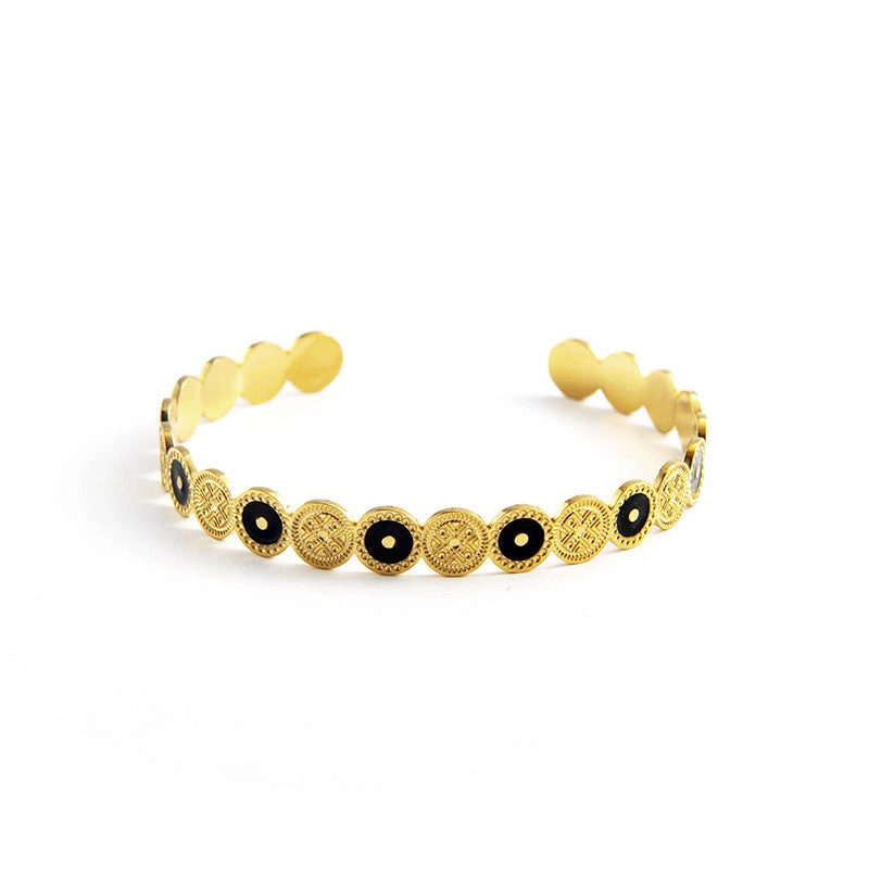 Wholesale Vintage Texture Opening Adjustable Titanium Steel Bracelet