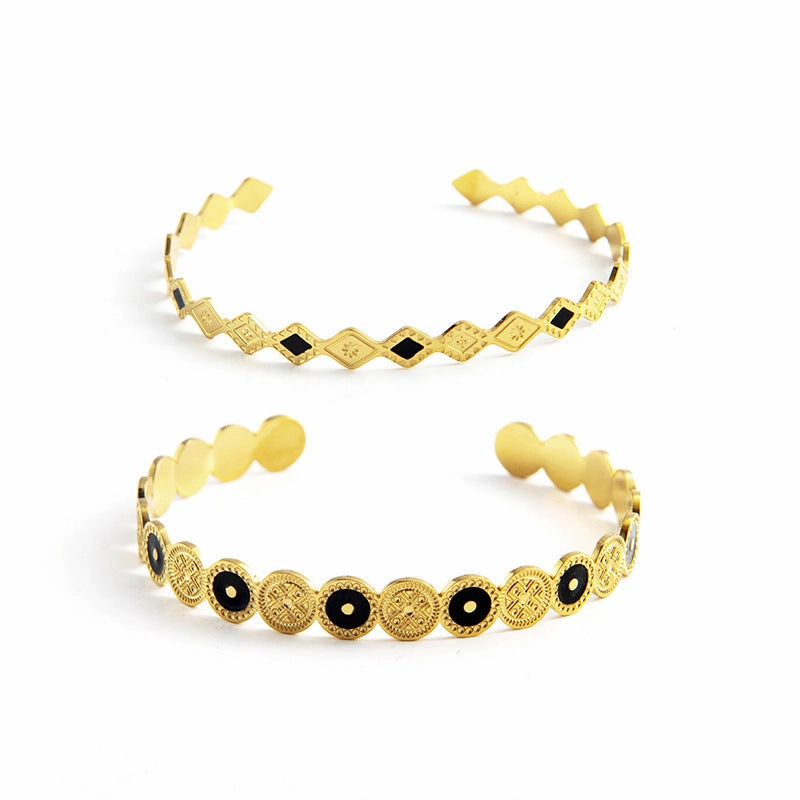 Wholesale Vintage Texture Opening Adjustable Titanium Steel Bracelet