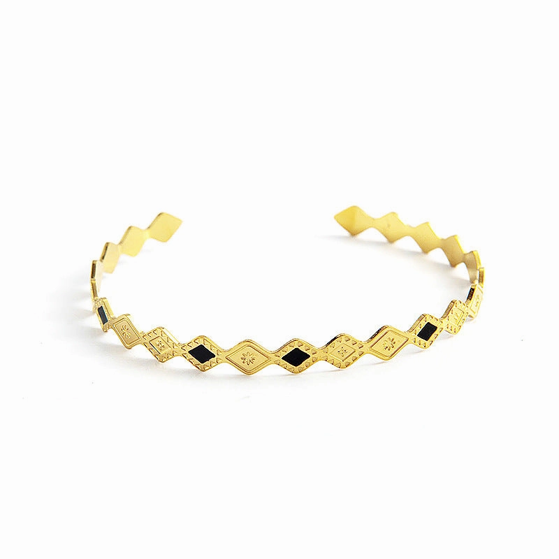 Wholesale Vintage Texture Opening Adjustable Titanium Steel Bracelet