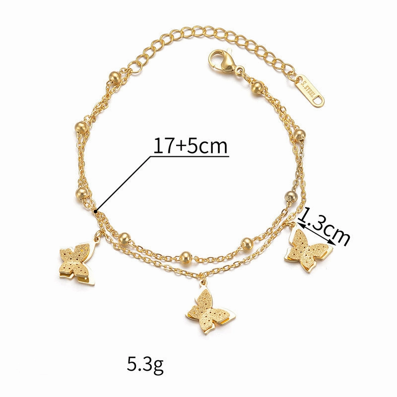 Wholesale Vintage Titanium Steel Butterfly Bracelet