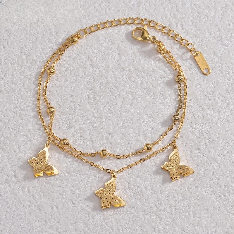 Wholesale Vintage Titanium Steel Butterfly Bracelet