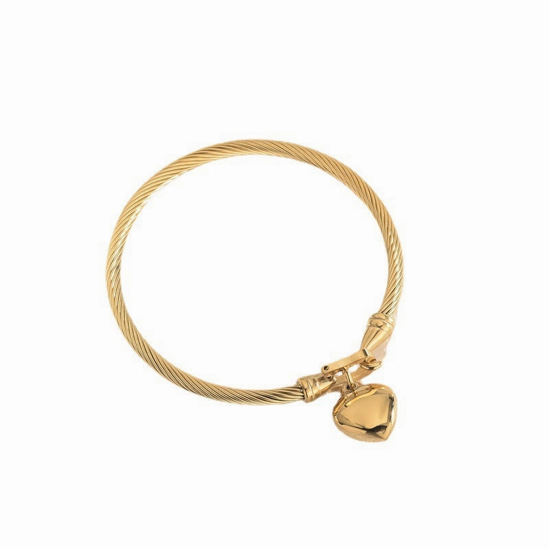 Wholesale Vintage Titanium Steel Peach Heart Bracelet