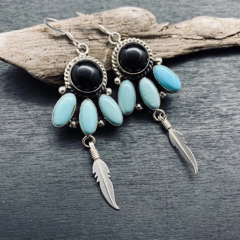 Wholesale Vintage Turquoise Alloy Earrings
