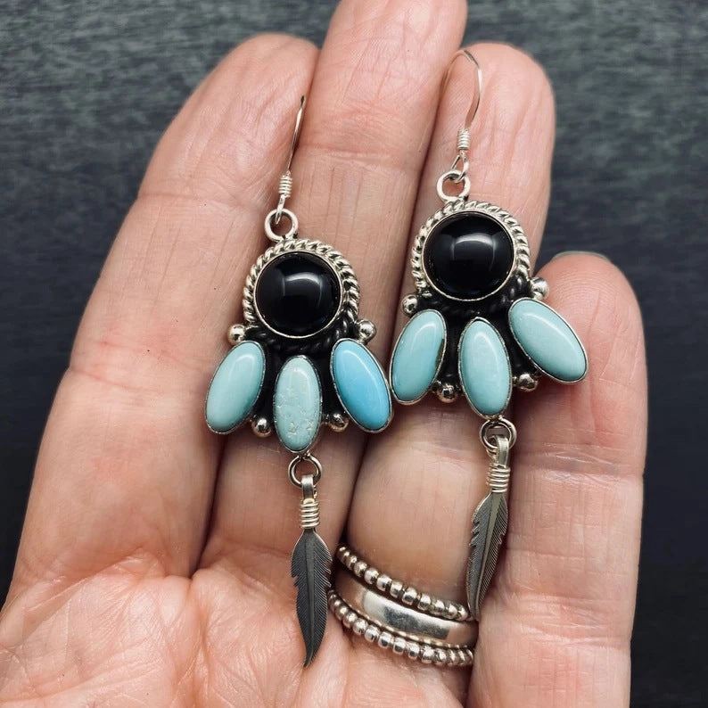 Wholesale Vintage Turquoise Alloy Earrings