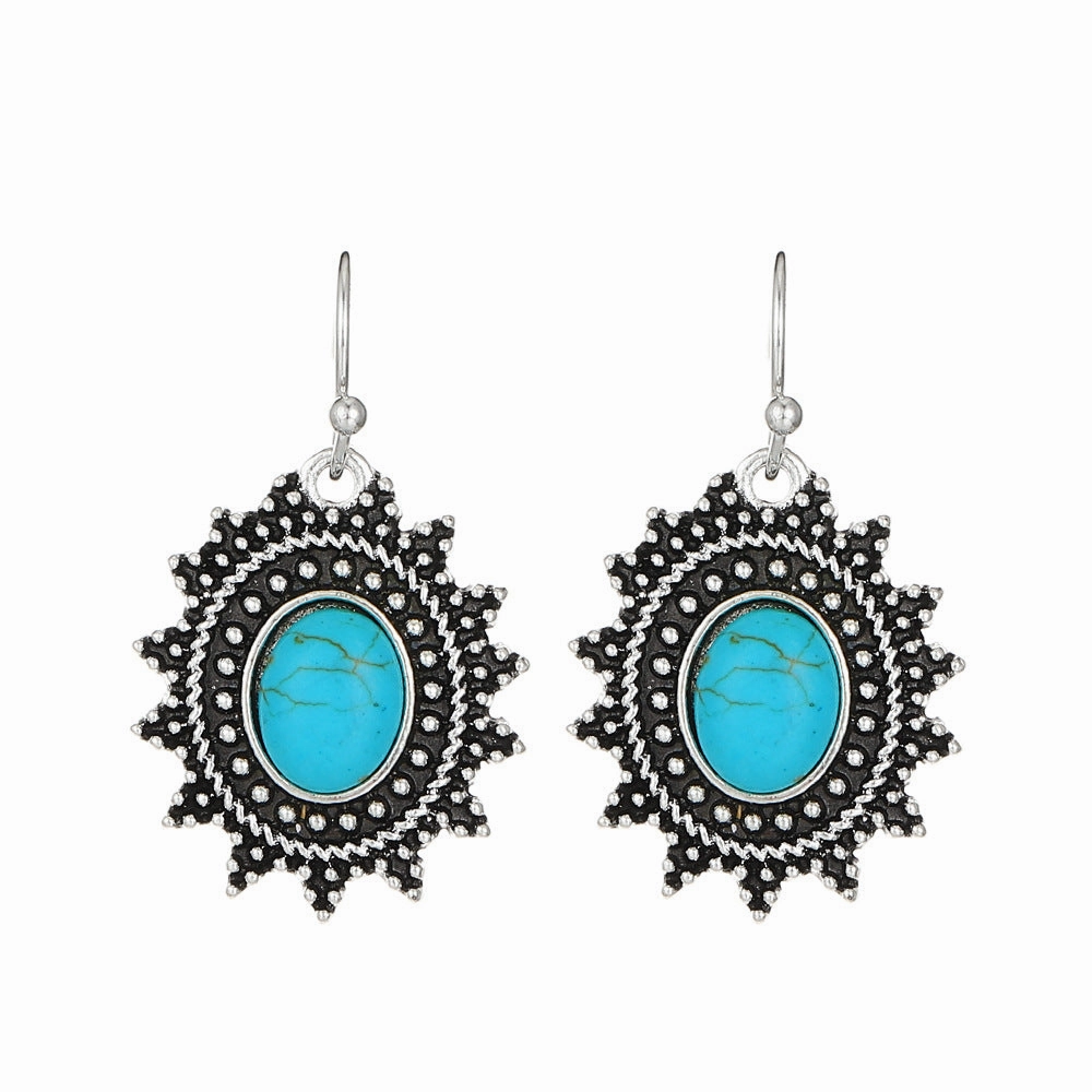 Wholesale Vintage Turquoise Alloy Earrings