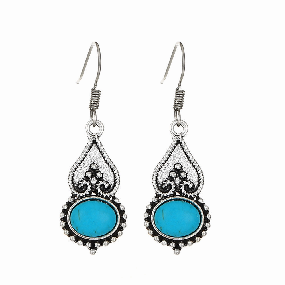 Wholesale Vintage Turquoise Alloy Earrings