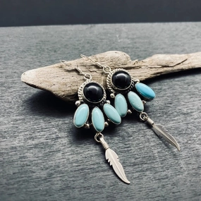 Wholesale Vintage Turquoise Alloy Earrings