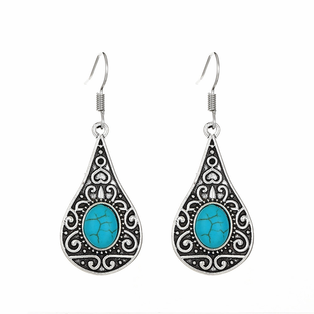 Wholesale Vintage Turquoise Alloy Earrings