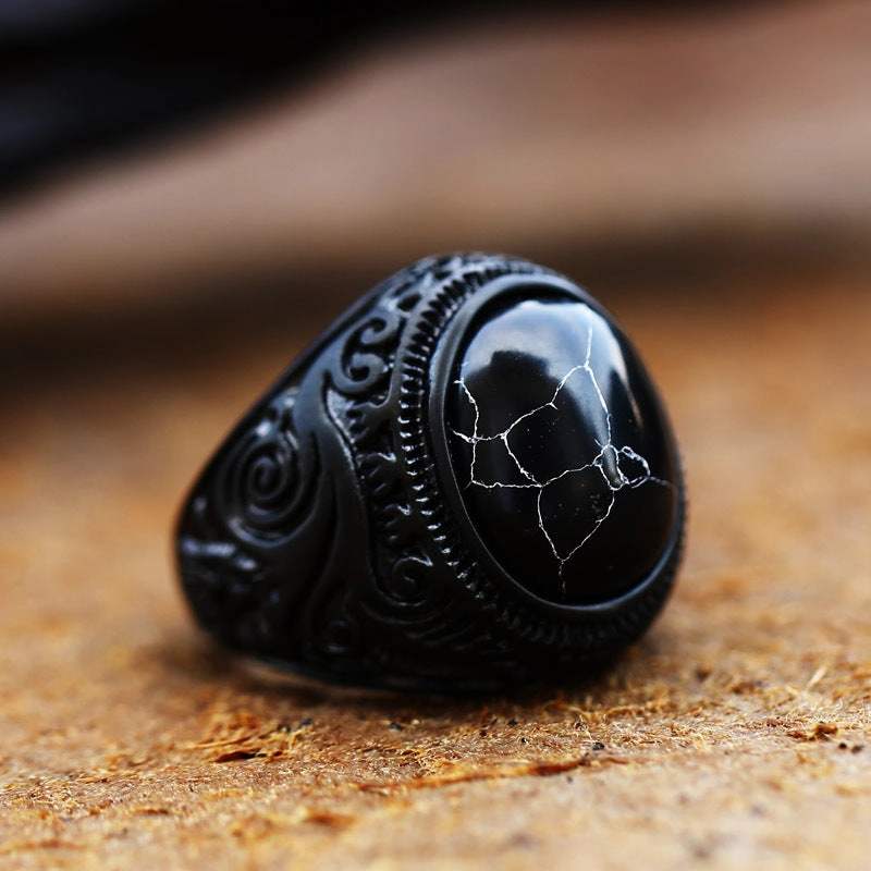 Wholesale Vintage Turquoise Black Ring