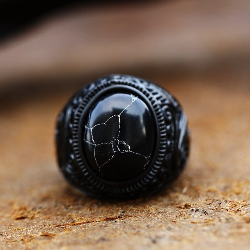 Wholesale Vintage Turquoise Black Ring