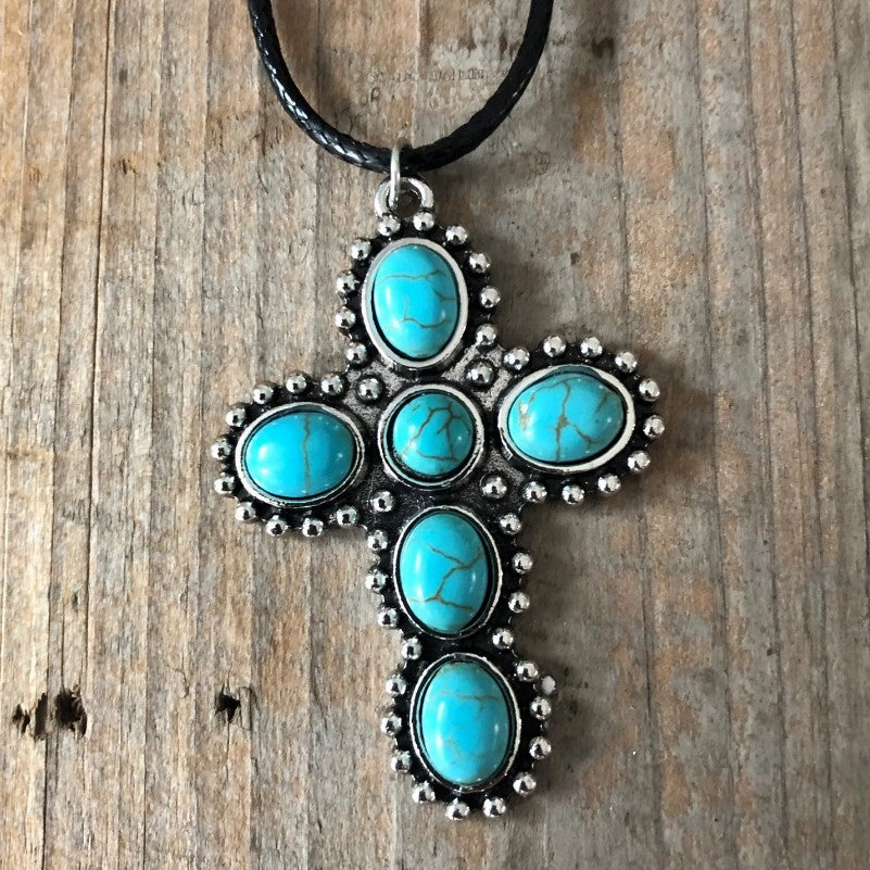 Wholesale Vintage Turquoise Cross Necklace