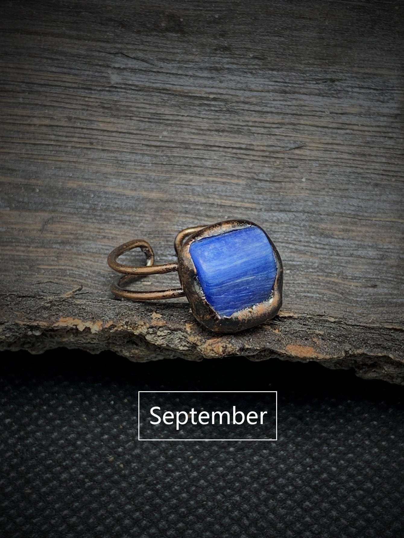 Wholesale Vintage Twelve Birthstone Natural Raw Stone Open Adjustable Ring