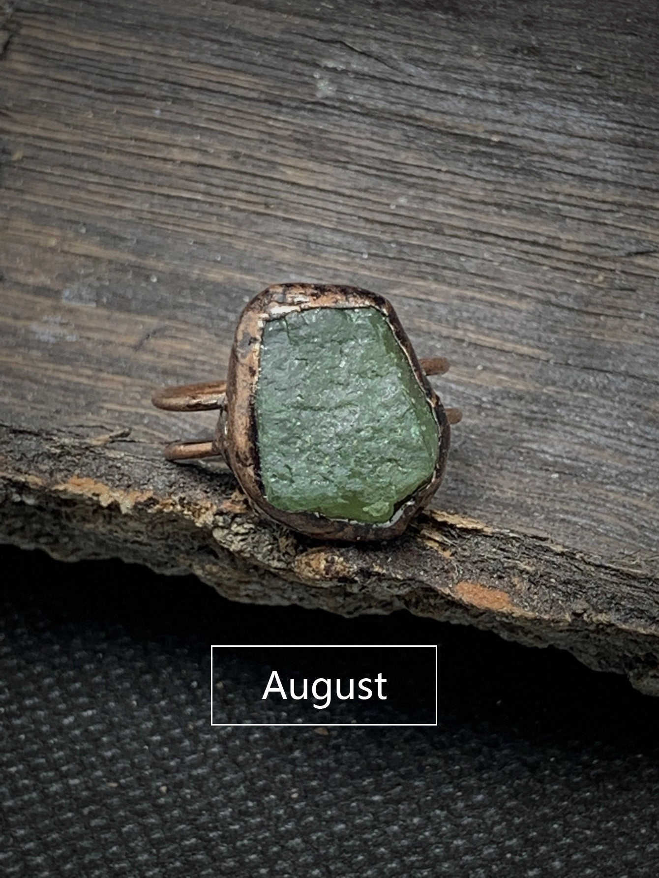 Wholesale Vintage Twelve Birthstone Natural Raw Stone Open Adjustable Ring