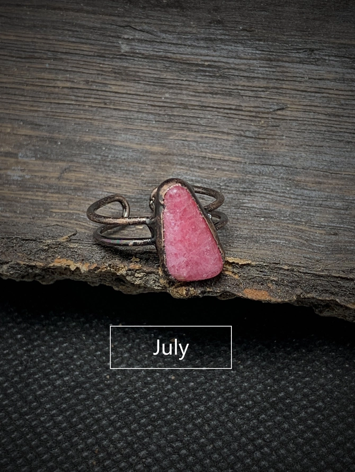 Wholesale Vintage Twelve Birthstone Natural Raw Stone Open Adjustable Ring