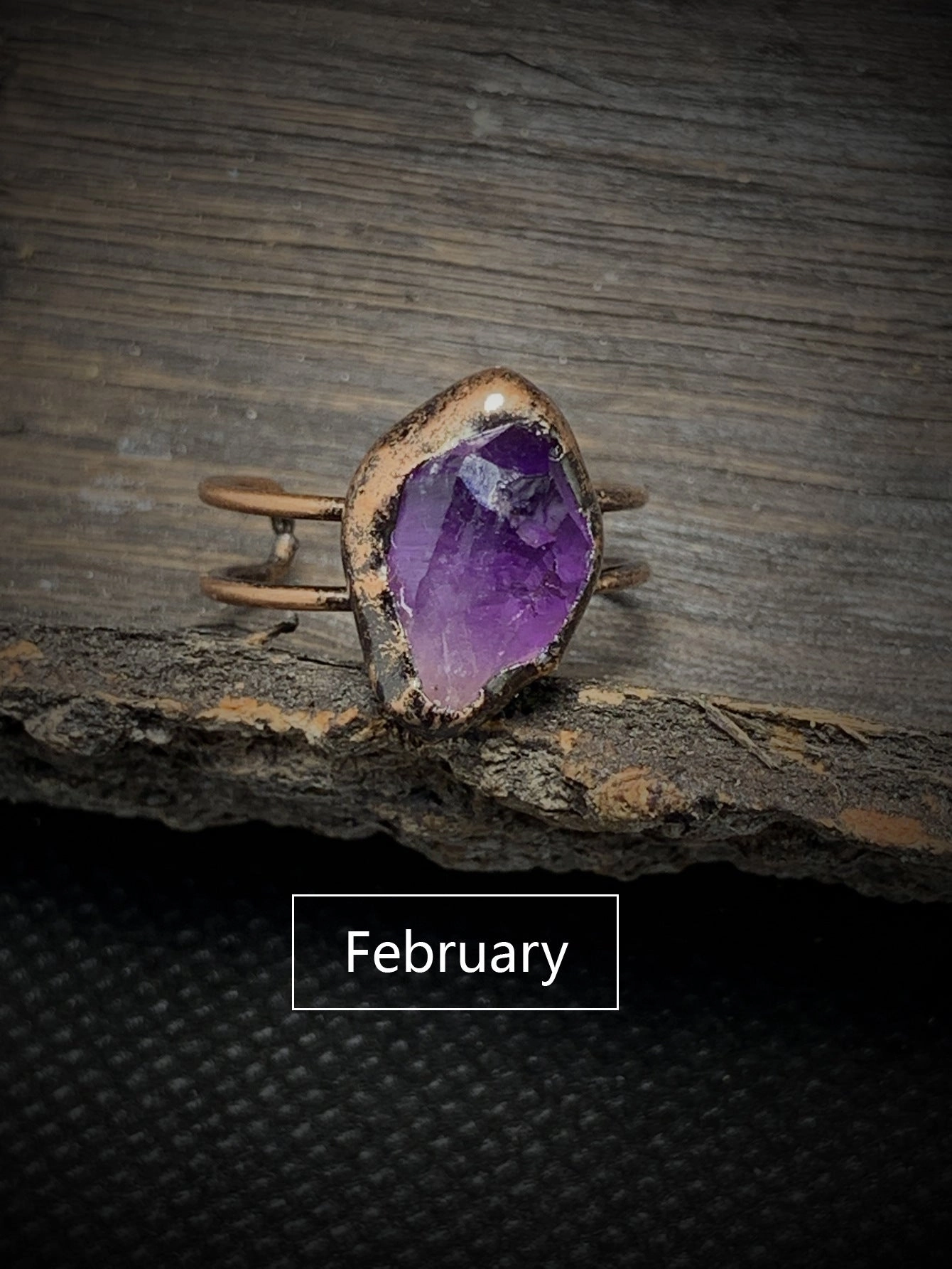 Wholesale Vintage Twelve Birthstone Natural Raw Stone Open Adjustable Ring