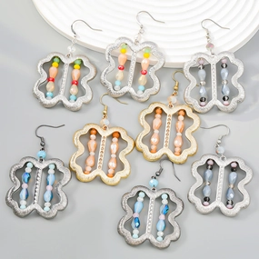 Wholesale Vintage Vertical Stripe Alloy Earrings