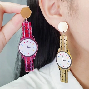 Wholesale Vintage Watch Acrylic Earrings