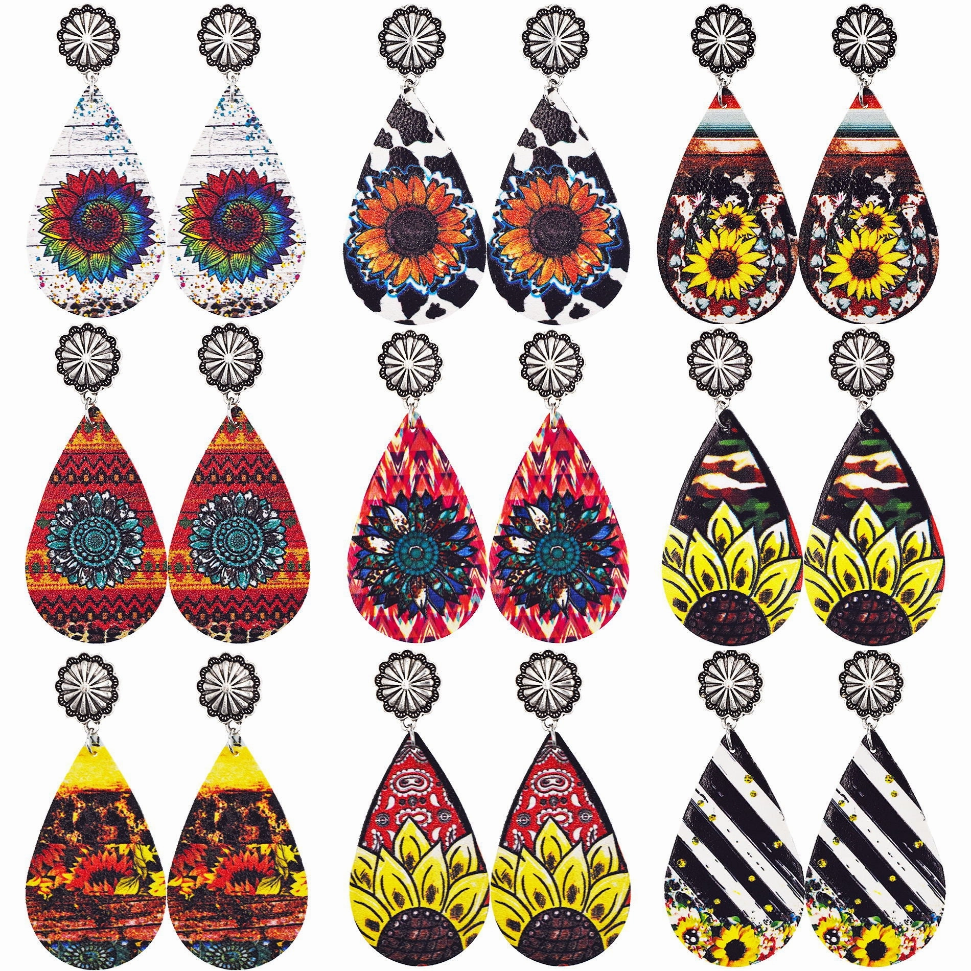 Wholesale Vintage Western Cowboy Leather Earrings