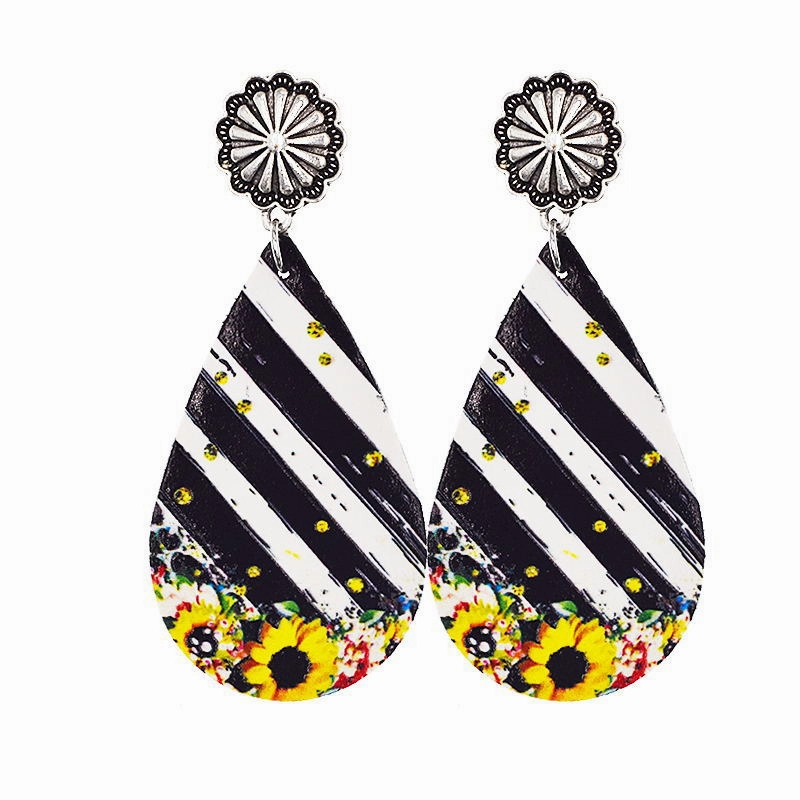 Wholesale Vintage Western Cowboy Leather Earrings