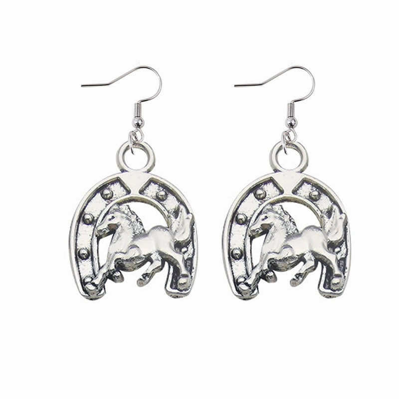 Wholesale Vintage Western Denim Alloy Earrings