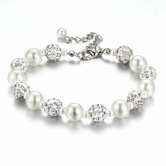 Wholesale Vintage White Pearl Alloy Bracelet