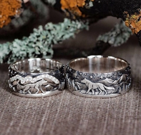 Wholesale Vintage Wolf Alloy Rings