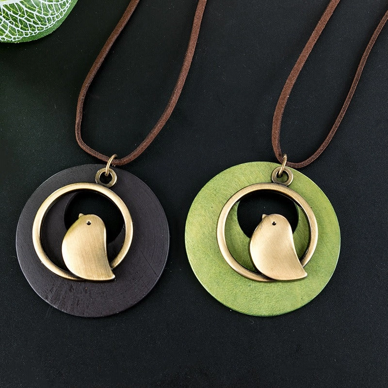 Wholesale Vintage Wooden Bird Necklaces