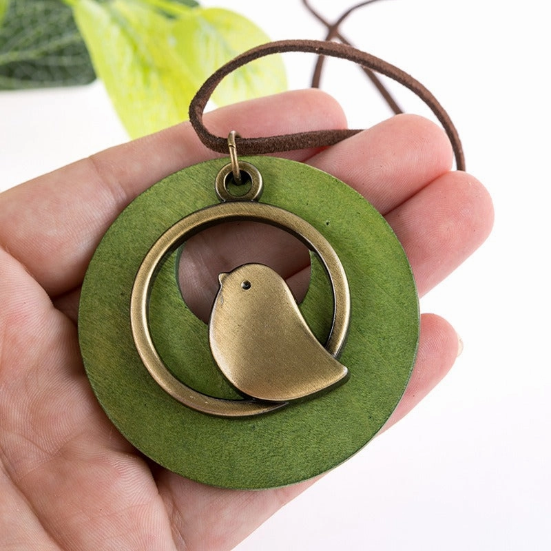 Wholesale Vintage Wooden Bird Necklaces