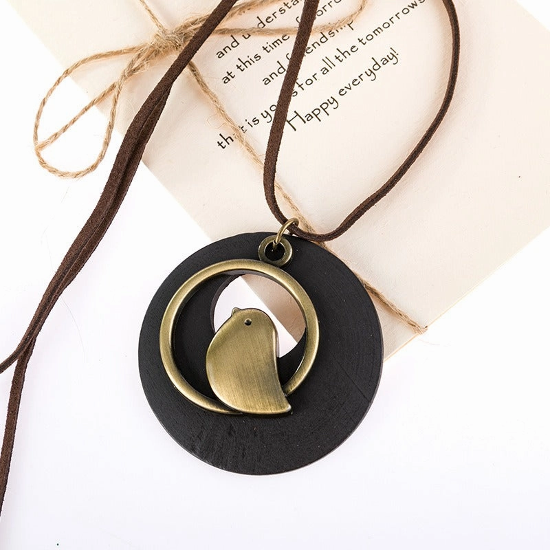 Wholesale Vintage Wooden Bird Necklaces
