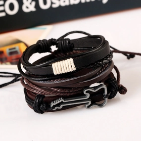 Wholesale Vintage Woven Leather Bracelet