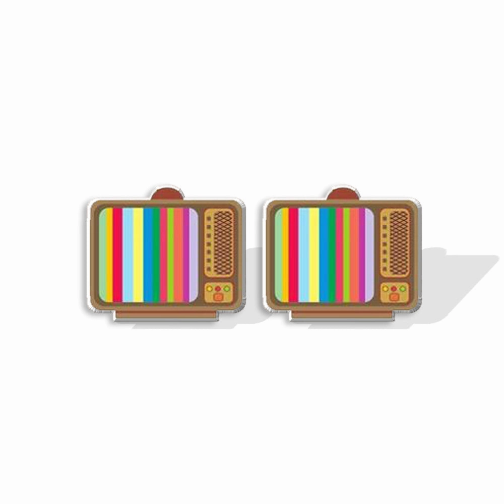 Wholesale Vinyl Records Rubik's Cube Game Console Heat Shrink Sheet Acrylic Earrings
