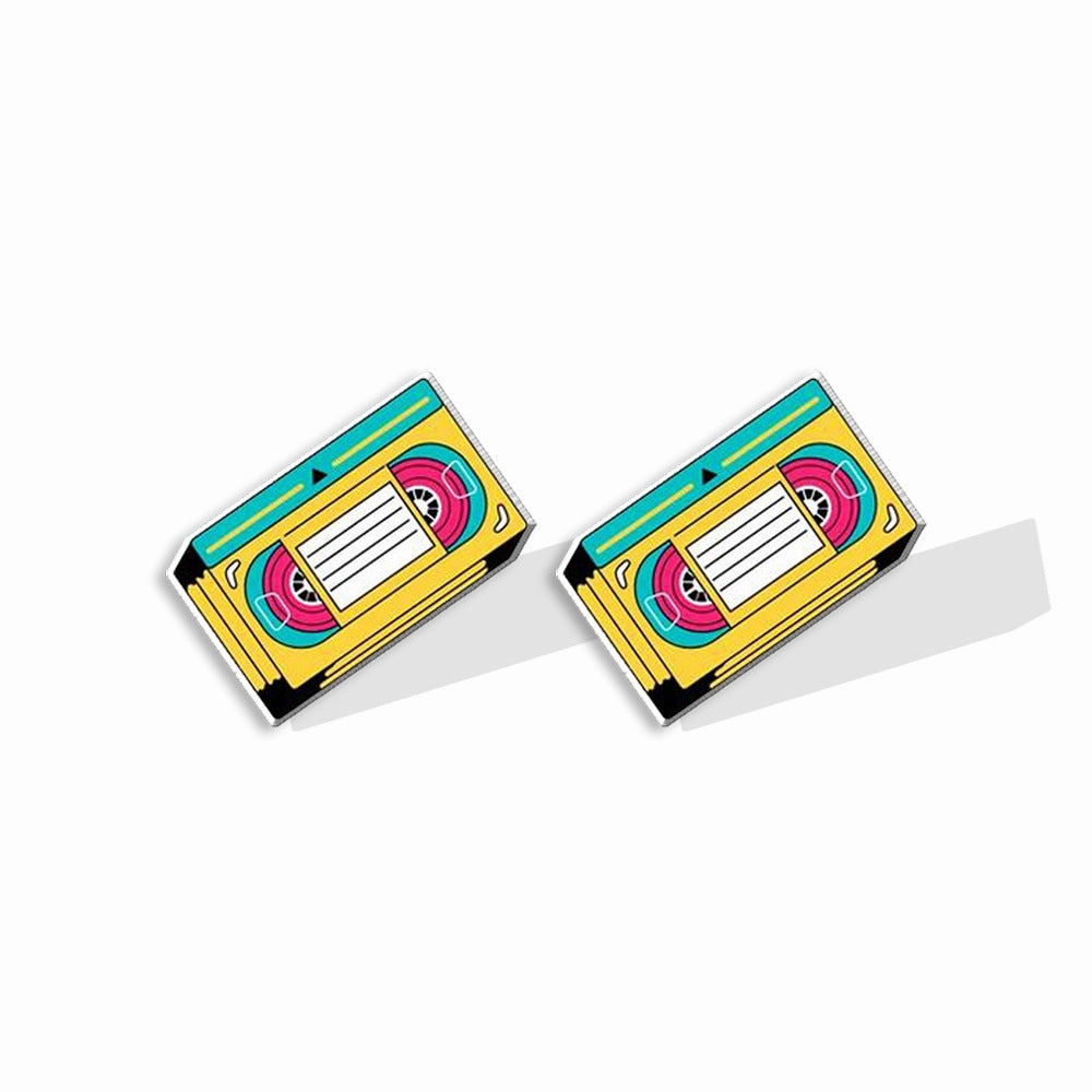 Wholesale Vinyl Records Rubik's Cube Game Console Heat Shrink Sheet Acrylic Earrings