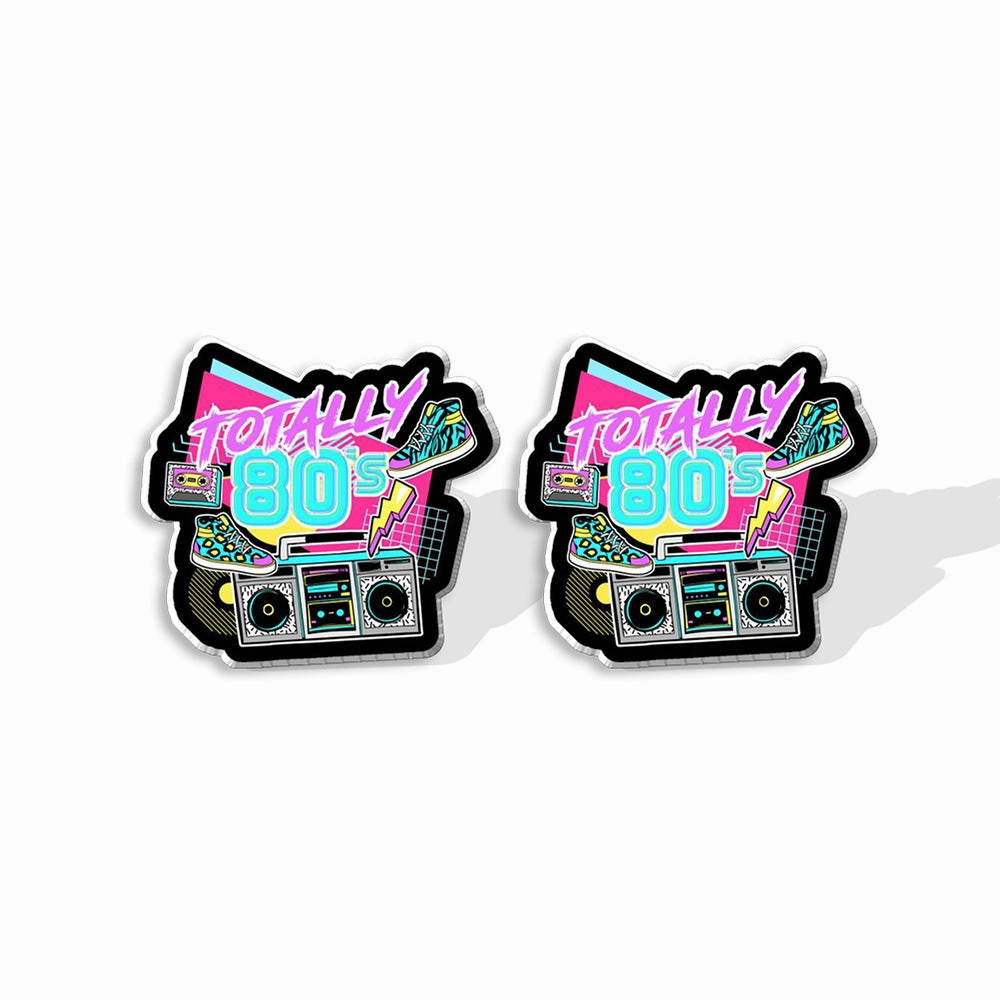 Wholesale Vinyl Records Rubik's Cube Game Console Heat Shrink Sheet Acrylic Earrings