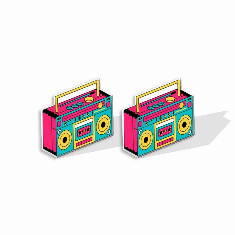 Wholesale Vinyl Records Rubik's Cube Game Console Heat Shrink Sheet Acrylic Earrings