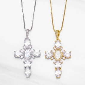 Wholesale Virgin Mary Cross Pendant Necklaces