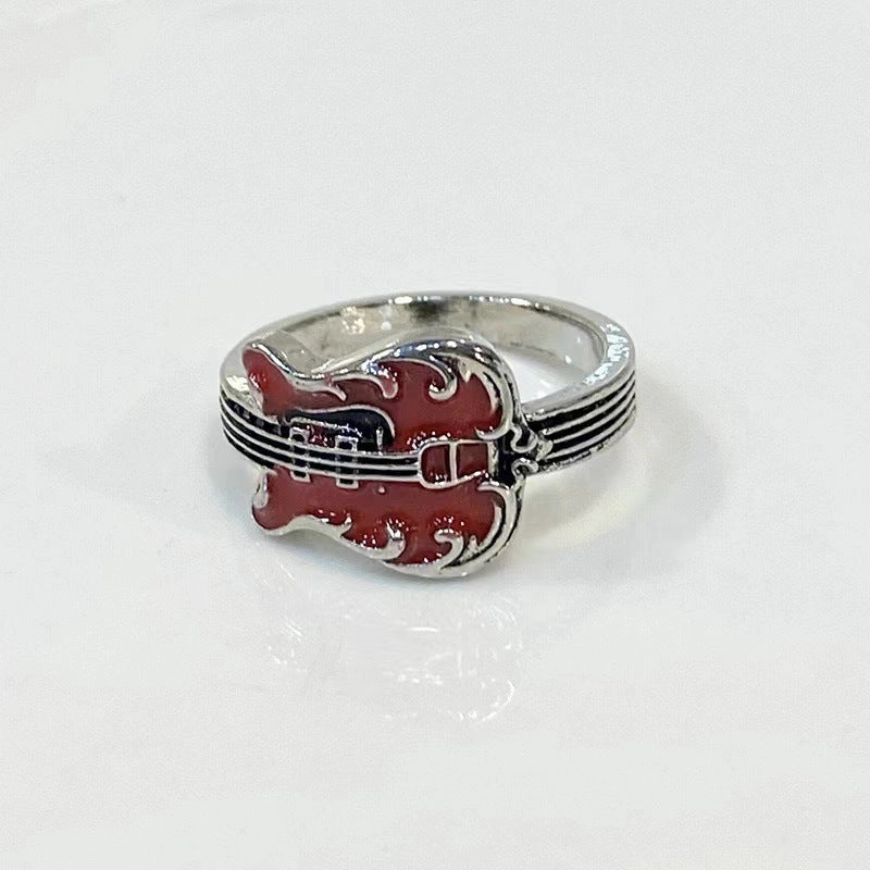 Wholesale Viva Liberty Retro Punk Rock Red Guitar Ring