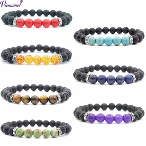 Wholesale Volcanic Stone Beaded Bracelets