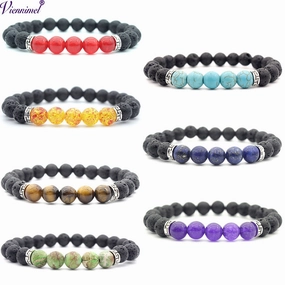 Wholesale Volcanic Stone Beaded Bracelets