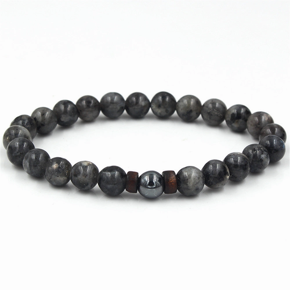 Wholesale Volcanic Stone Black Iron Stone Couple Bracelet