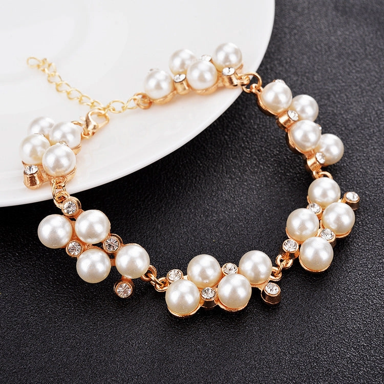 Wholesale Water Diamond Pearl Alloy Bracelet
