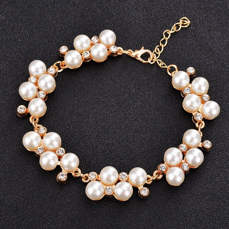 Wholesale Water Diamond Pearl Alloy Bracelet