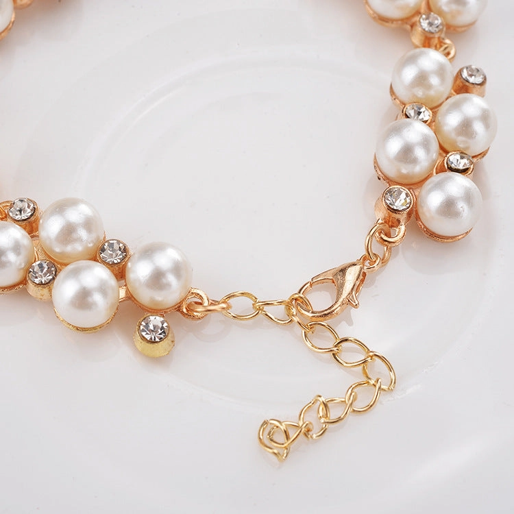Wholesale Water Diamond Pearl Alloy Bracelet