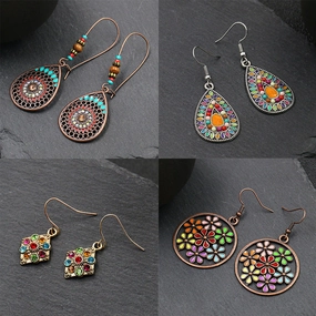 Wholesale Water Drop Alloy Set Earrings