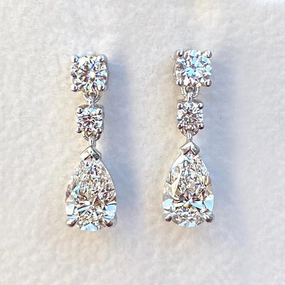 Wholesale Water Drop Micropaved Pear Shaped Zircon Copper Earrings