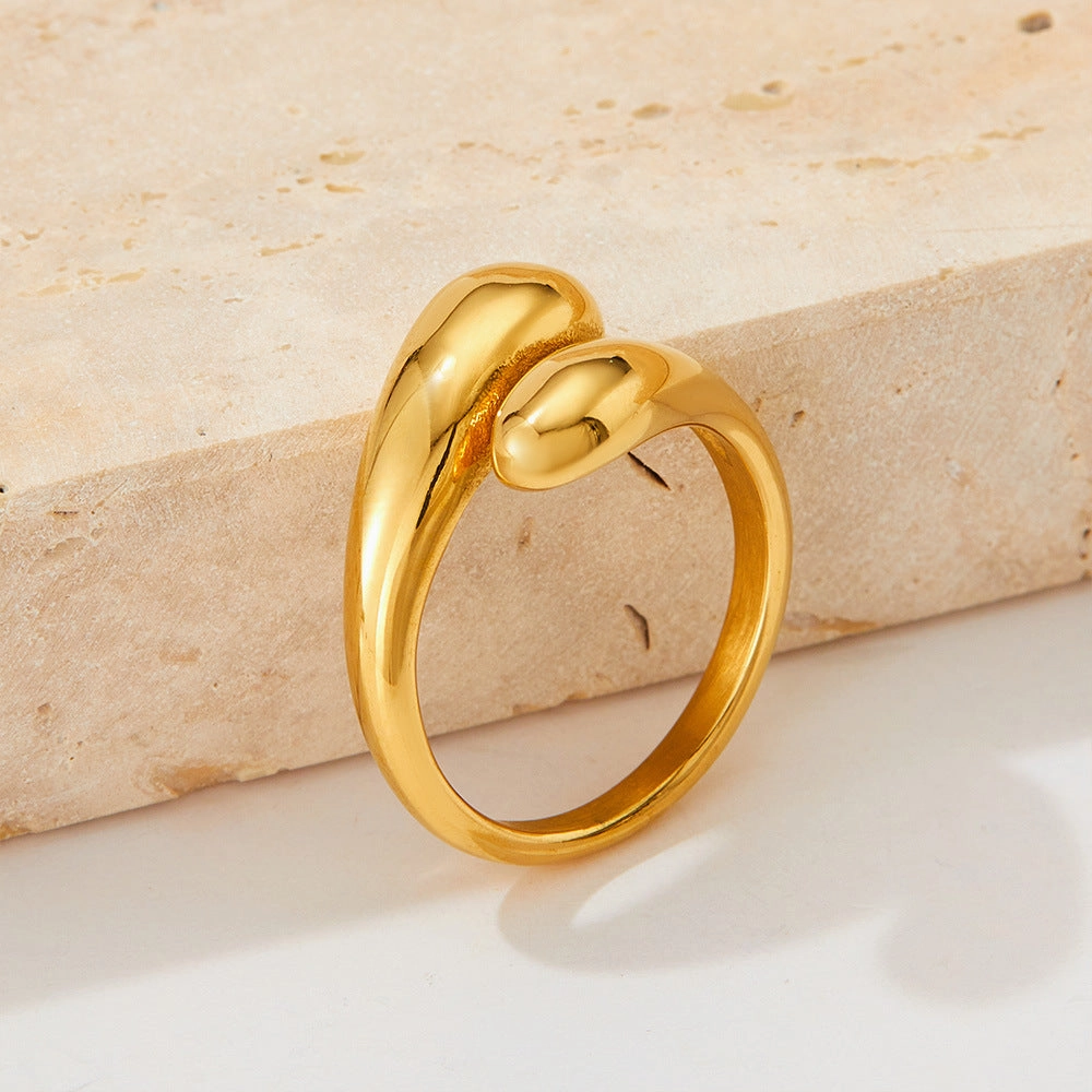 Wholesale Water Drop Stainless Steel Cross Ring Ring