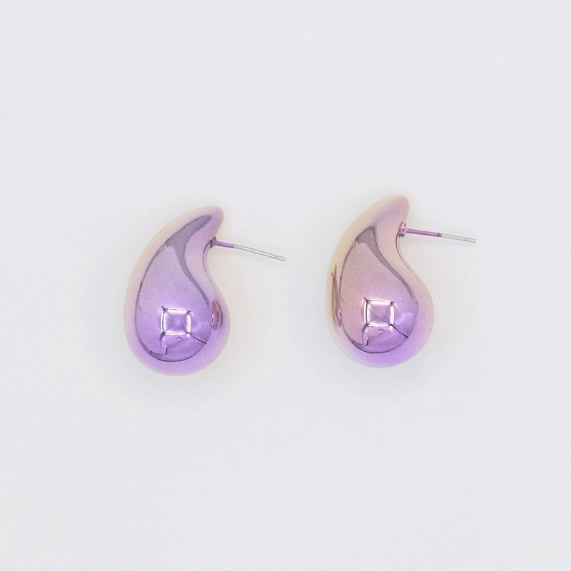 Wholesale Water Droplet Electroplated Acrylic Earrings