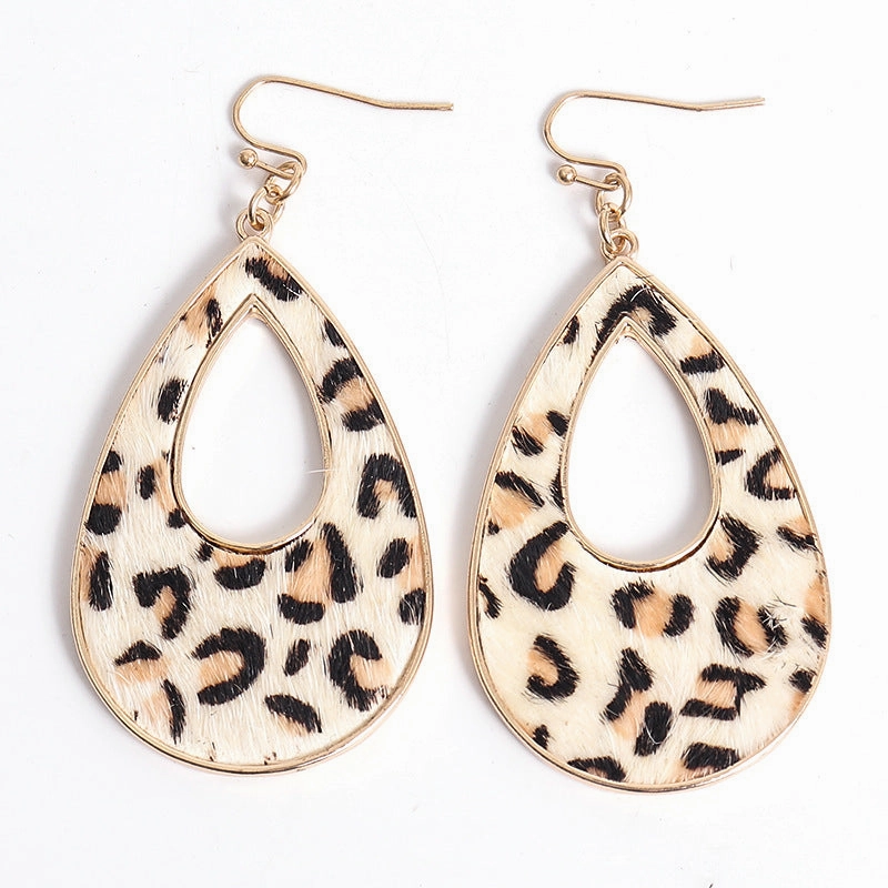 Wholesale Water Droplet Hollow Metal Earrings