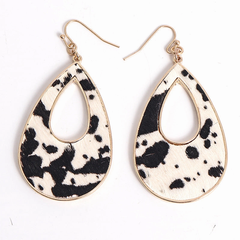 Wholesale Water Droplet Hollow Metal Earrings