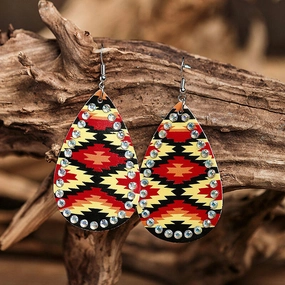 Wholesale Water Droplet Shaped Colored Grain Diamond Inlaid Leather